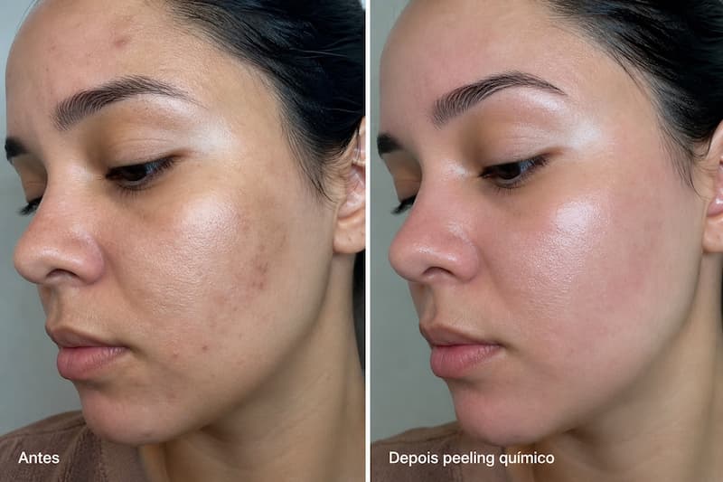benefgicios do peeling quimico, imagem do antes e depois