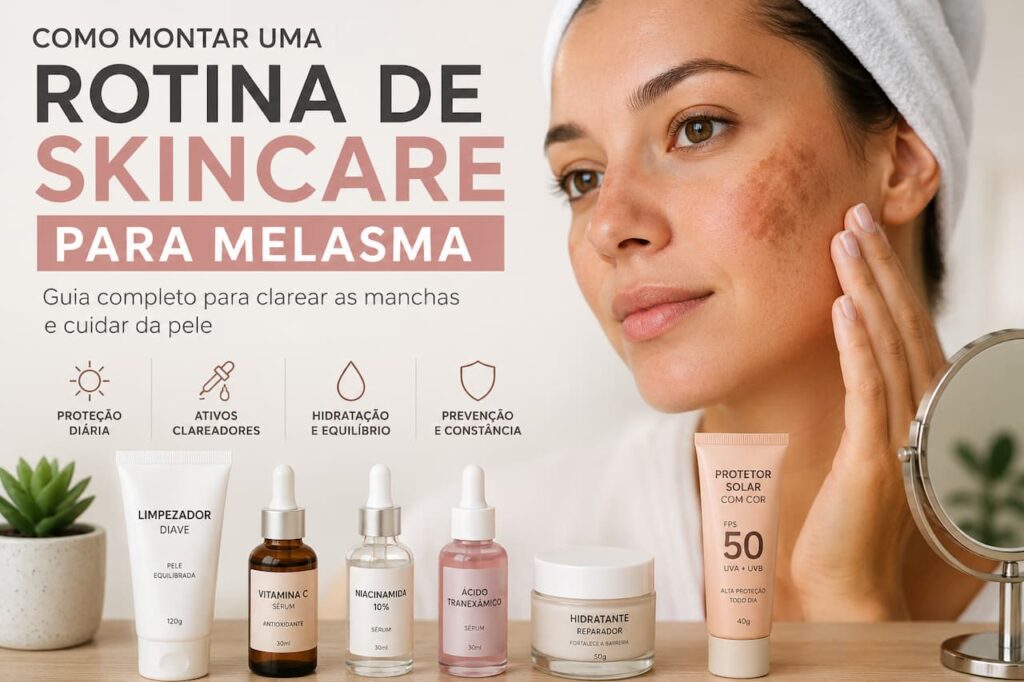 Como Montar uma Rotina de Skincare Para Melasma Guia Completo Para Clarear as Manchas e Cuidar da Pele